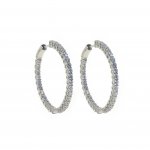 Silver Round Sectioned CZ Hoops (HP-CZ-1039-25)