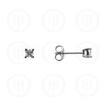 Silver Square Princess Cut CZ Stud Earrings 3 x 3 (ST-1016-3)