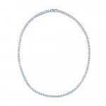 Sterling Silver Rhodium Plated Round CZ Stone Necklace (N-1182)