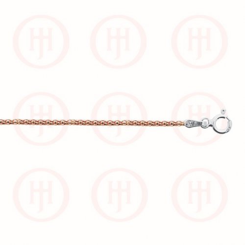Silver Fancy Chain Popcorn 01 Rose Gold Plated (POP-1-R) 1.5mm