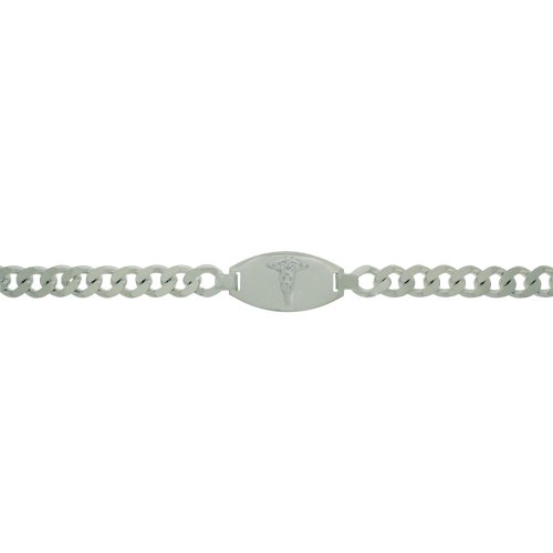 Silver Curb 250Medical Alert Bracelet(GD-250-MED)
