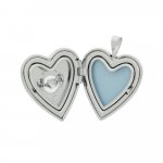 Dancing Diamond Heart Locket Engraved Frame (LOC-HE-1076)