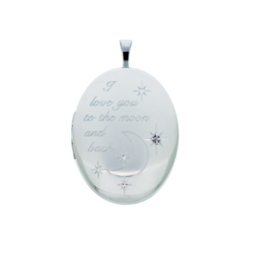 I Love You To the Moon And Back Engraved Locket (LOC-OE-1080)
