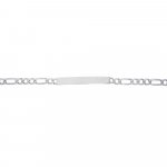 Rhodium Plated Sterling Silver ID Bracelet Figaro(ID-FIG-120-RH)