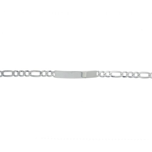 Rhodium Plated Sterling Silver ID Bracelet Figaro(ID-FIG-150-RH)