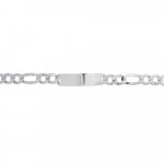 Rhodium Plated Sterling Silver ID Bracelet Figaro(ID-FIG-250-RH)