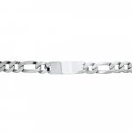 Rhodium Plated Sterling Silver ID Bracelet Figaro(ID-FIG-400-RH)