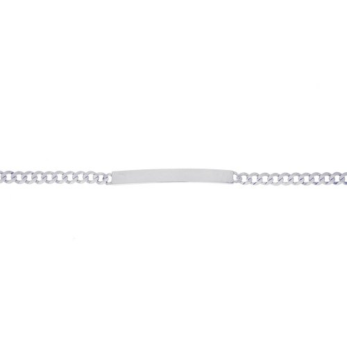 Rhodium Plated Sterling Silver ID Bracelet Curb(ID-GD-120-RH)