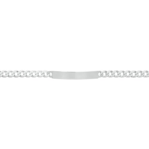 Rhodium Plated Sterling Silver ID Bracelet Curb(ID-GD-150-RH)