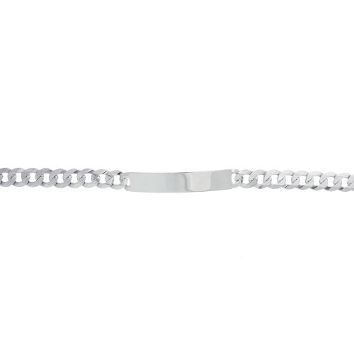 Rhodium Plated Sterling Silver ID Bracelet Curb(ID-GD-250-RH)