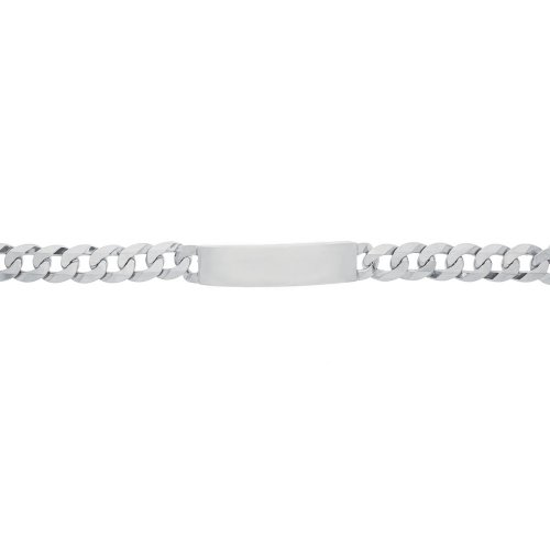 Rhodium Plated Sterling Silver ID Bracelet Curb(ID-GD-300-RH)