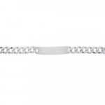 Rhodium Plated Sterling Silver ID Bracelet Curb(ID-GD-300-RH)