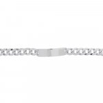 Rhodium Plated Sterling Silver ID Bracelet Curb(ID-GD-400-RH)