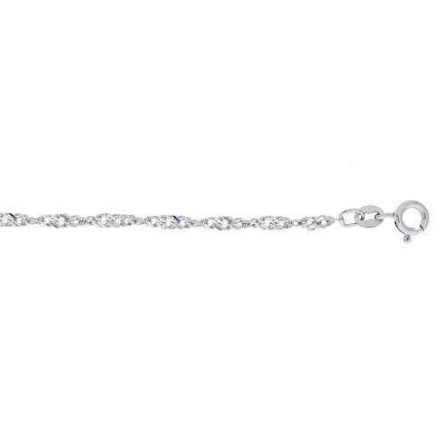Rhodium Plated Sterling Silver Basic Chain Singapore (SING40-RH) 2.5mm
