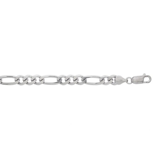 Rhodium Plated Sterling Silver Basic Chain Figaro (FIG180RH)