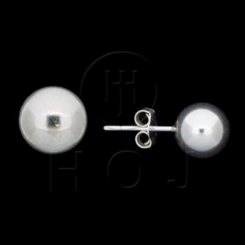 Silver Ball Stud Earrings 8mm (ST-1003-8)