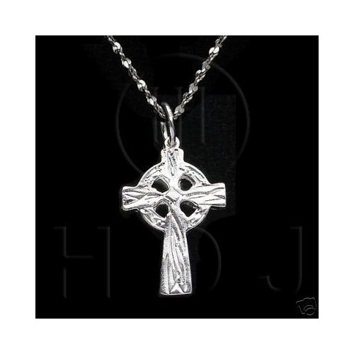 Sterling Silver Diamond Cut Religious Cross Charm (C1535P)