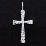 Sterling Silver Diamond Cut Religious Cross Charm (JB369)