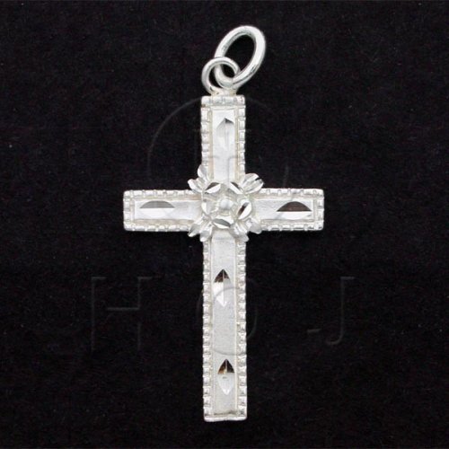 Sterling Silver Diamond Cut Religious Cross (C4752)