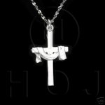 Sterling Silver Diamond Cut Religious Cross Charm (C4748)