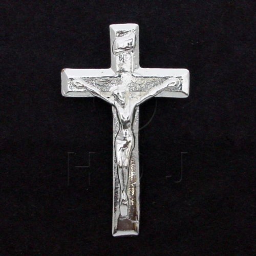 Sterling Silver Diamond Cut Religious Cross Charm (JB475)