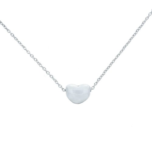 Sterling Silver Plain Bean Necklace (N-1233)