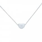 Sterling Silver Plain Bean Necklace (N-1233)