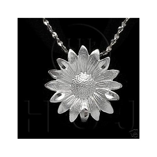 Sterling Silver Diamond Cut Flower Charm (C4369)