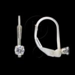Silver CZ Earrings Round Leverback 4mm (LB-1004-4)