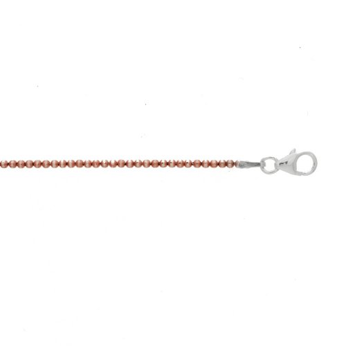 Sterling Silver Rose Gold Plated Basic Chain Ball DiamondCut 03 (DCBALL-1.5-R) 1.5mm