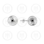 Silver 10mm Rhodium Plated Ball Stud Earrings (ST-1028-10RH)