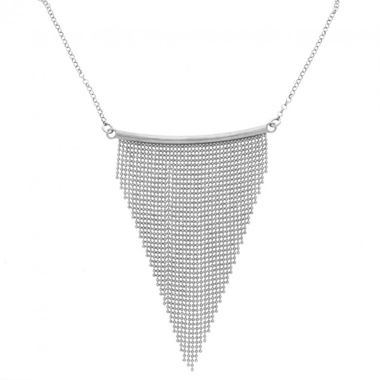 Sterling Silver Plain Waterfall Necklace (N-1225) - House of Jewellery