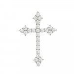 Sterling Silver CZ Pointed End Cross (CR-1370)
