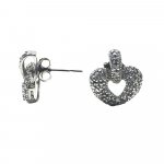 Sterling Silver Plain Textured Heart Studs (ST-1244)