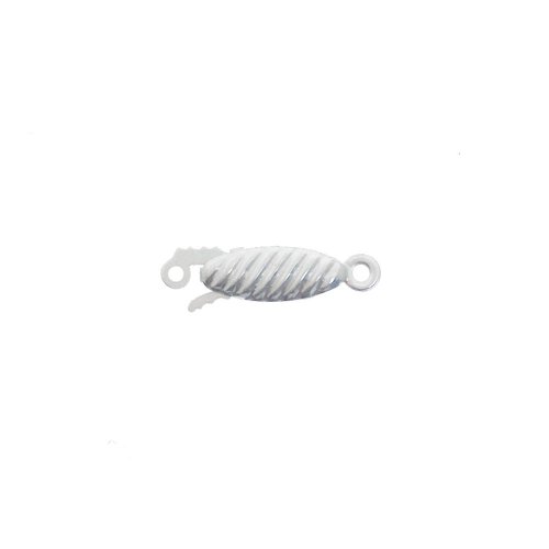Sterling Silver Diagonal Wave Fish Hook Clasp (FHC-S)