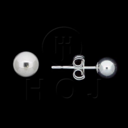 Silver Ball Stud Earrings 5mm (ST-1003-5)