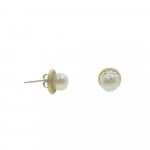 Pearl Earrings with Gold Backing (GE-1004)