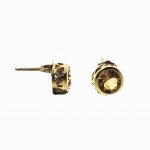 Round Cut Detailed Champagne Studs (GE-1015)