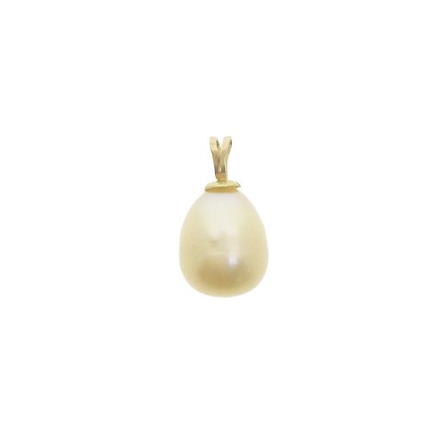 14K Gold Cultured White Drop Pearl June Birthstone Pendant (GP-1107)