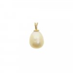 14K Gold Cultured White Drop Pearl June Birthstone Pendant (GP-1107)