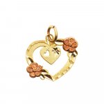 Heart Pendant With Flowers(GP-1028)