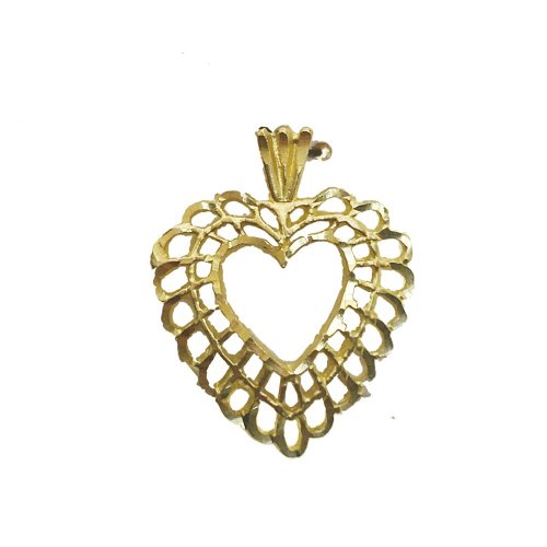 Double Layer Embroidery Heart Pendant (GP-1030)
