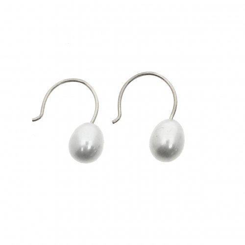 Small Oval PEarl Earrings (GE-1047)