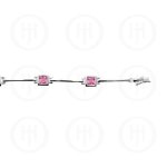 Sterling Silver Pink CZ Square Bezel Tennis Bracelet (BR-CZ-107-P)