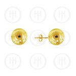 Sterling Silver Gold Plated Ball Stud Earrings 8mm (ST-1026-8G)