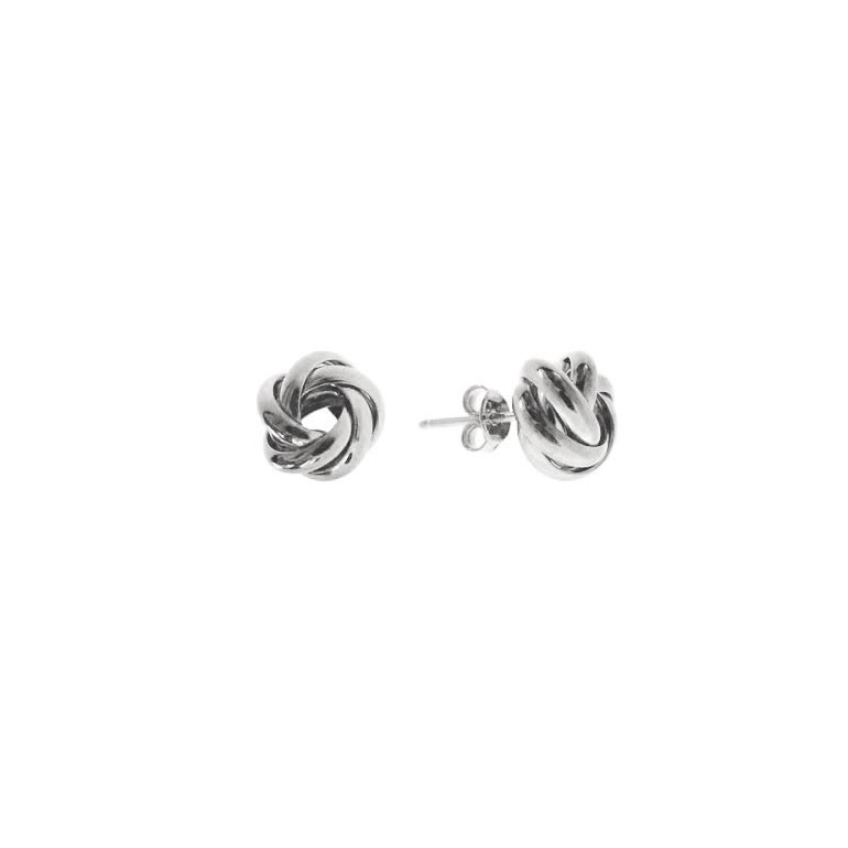 Sterling Silver Fancy Italian Plated Loveknot Earrings (ST-1027 ...