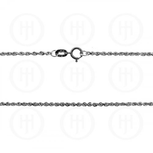 14K White Gold Chain Necklace Rope 1.25mm (ROPE-010-14W)