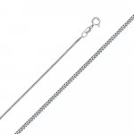 14K White Gold Chain Necklace Curb 1.0mm (GD-030-14W)