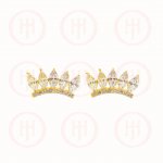 Sterling Silver CZ Crown Stud Earrings (ST-1146)