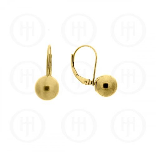 14K Gold Earrings Ball Leverback 7mm(G-LB-7-14K)